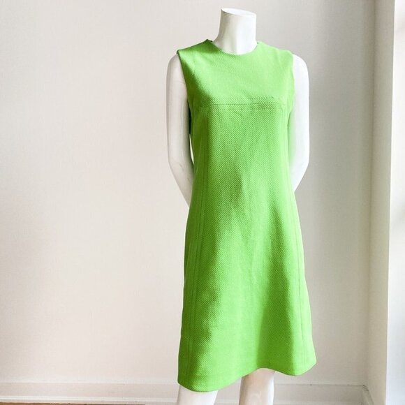 JSE California Dresses & Skirts - Vintage Chartreuse Green Sleeveless High Neck A line Dress  S